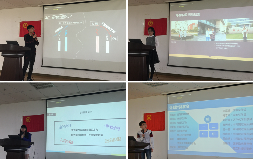 各团支部依次上台答辩展示,促进互动互学